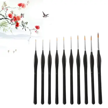 

10pcs/set Professional Fine Detail Painting Miniature Brush for Hool Line Acrylic Watercolor Oil Drawing Art Supplies PXPA