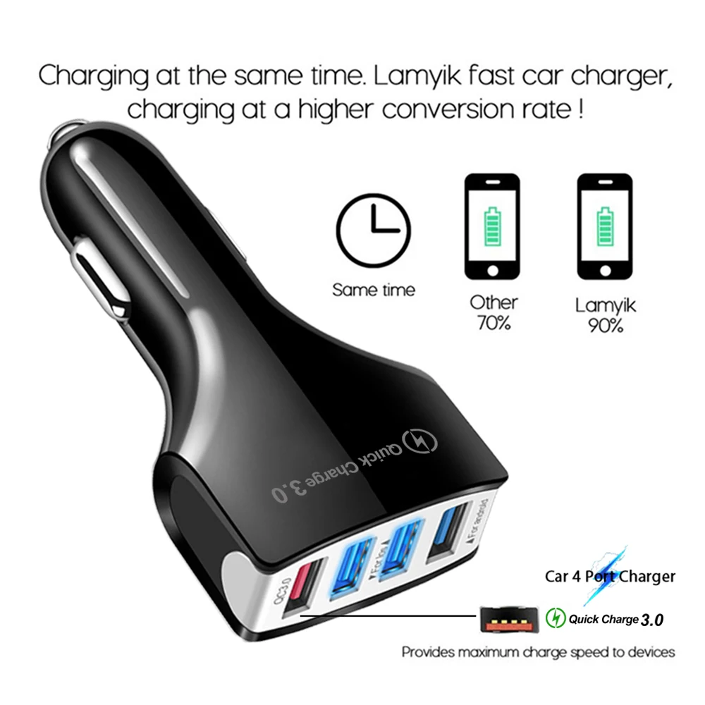 QC3.0 быстрое зарядное устройство USB 4 порта с двумя usb разъемами Адаптивная для Samsung