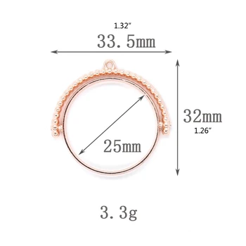 

10Pcs Epoxy Resin Round Rotating Frame UV Resin DIY Keychain Pendant Open Bezels Resin Setting Frame Jewelry Making