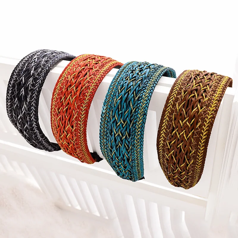 В этническом стиле из кожзаменителя ткачество женские резинки для волос