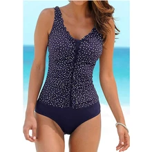 Винтажный Цельный купальник, женский купальник, для похудения, купальный костюм с пуш-ап, с рюшами, для контроля живота, купальник, пляжная одежда, XXL