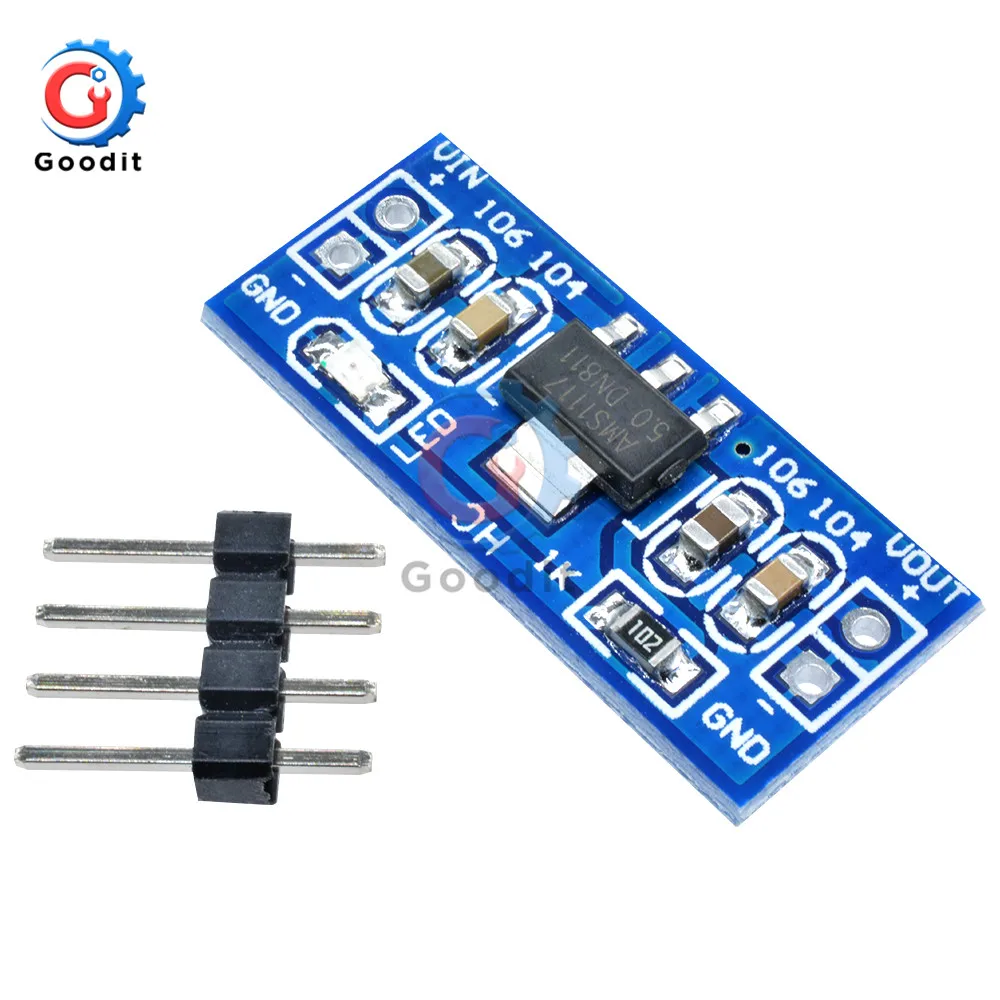 5 шт. DC понижающий модуль питания AMS1117 6 12 в поворот на В для Arduino Raspberry pi PCB плата