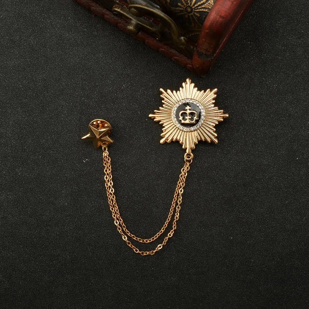 Fashion Women Girls Double Stars Design Neck Tip Brooch Chain Jewellery Gifts Gold