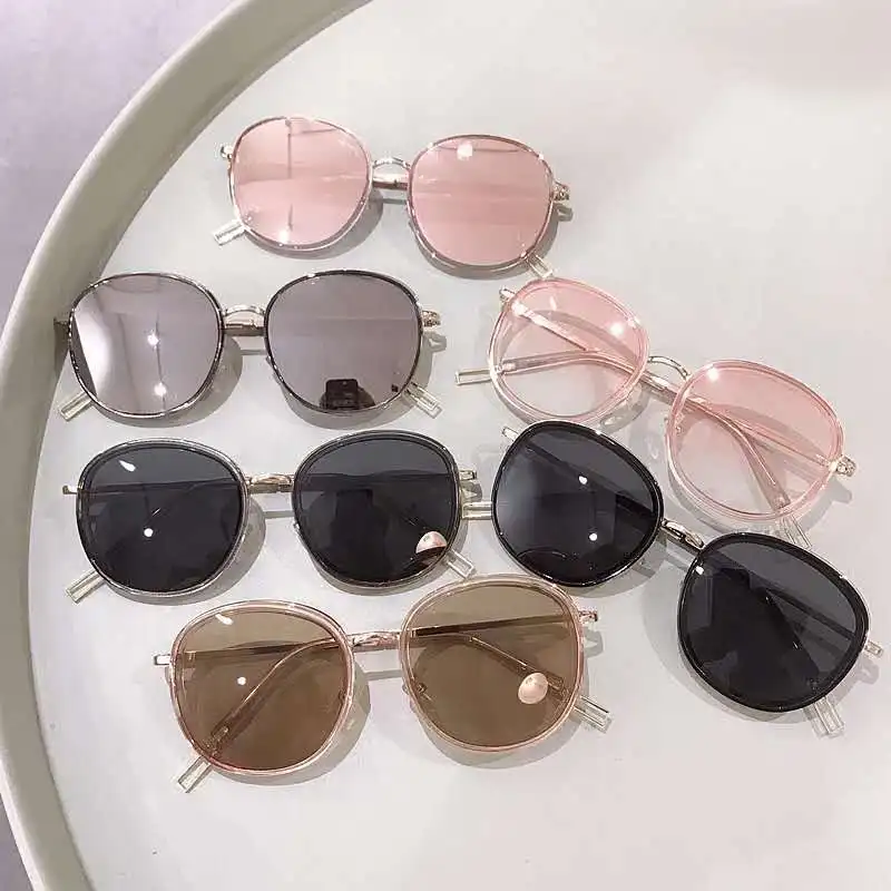 

2461 Retro circular spectacle frames for men and women with flat lens sunglasses