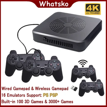 

Whatsko Y5 Video Game 4K output connect Internet Retro Game console Home Game Console built-in 100 3D Games