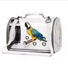 Portable Travel Bird Cage Carrier with Wooden Standing Stick Transparent Parrot Handbag Outdoor Shopping Carrying Shoulder Bag