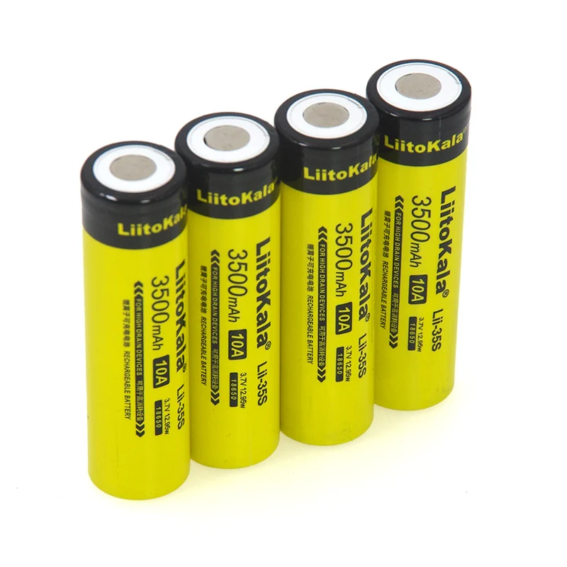 Аккумулятор LiitoKala 18650, Lii-35S, 3,7 в, литий-ионный аккумулятор, 3500 мА/ч, 10 А, разрядный аккумулятор, Дренажные устройства