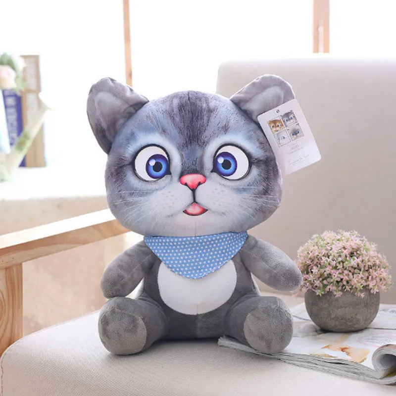 20 см милые мягкие 3D моделирование мягкие игрушки для кошек двустороннее сиденье диван подушка Kawaii Плюшевые Животные Кошки куклы игрушки подарки - Цвет: b