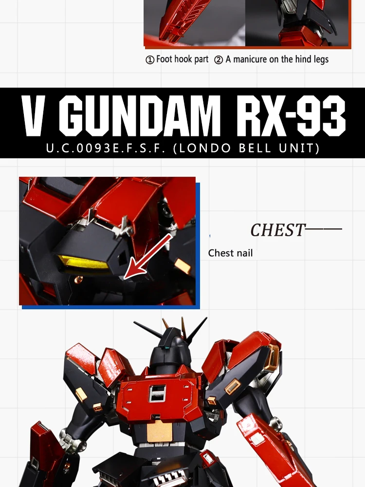 BANDAI MG 1/100 RX-93-V2 Hi-V-воина гундама панель с карточками модель Wandai металлический раскраска игрушки Фигурки
