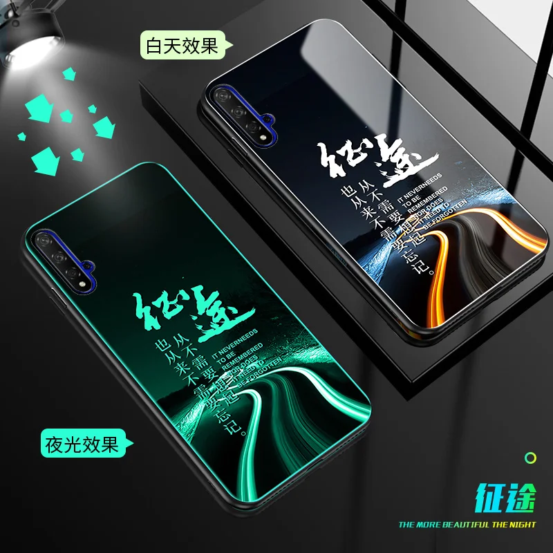 SemgCeKen светящийся чехол из закаленного стекла для huawei honor 20 pro lite 20i V20 20pro honor 20 Роскошный Жесткий чехол для телефона 3d - Цвет: 5
