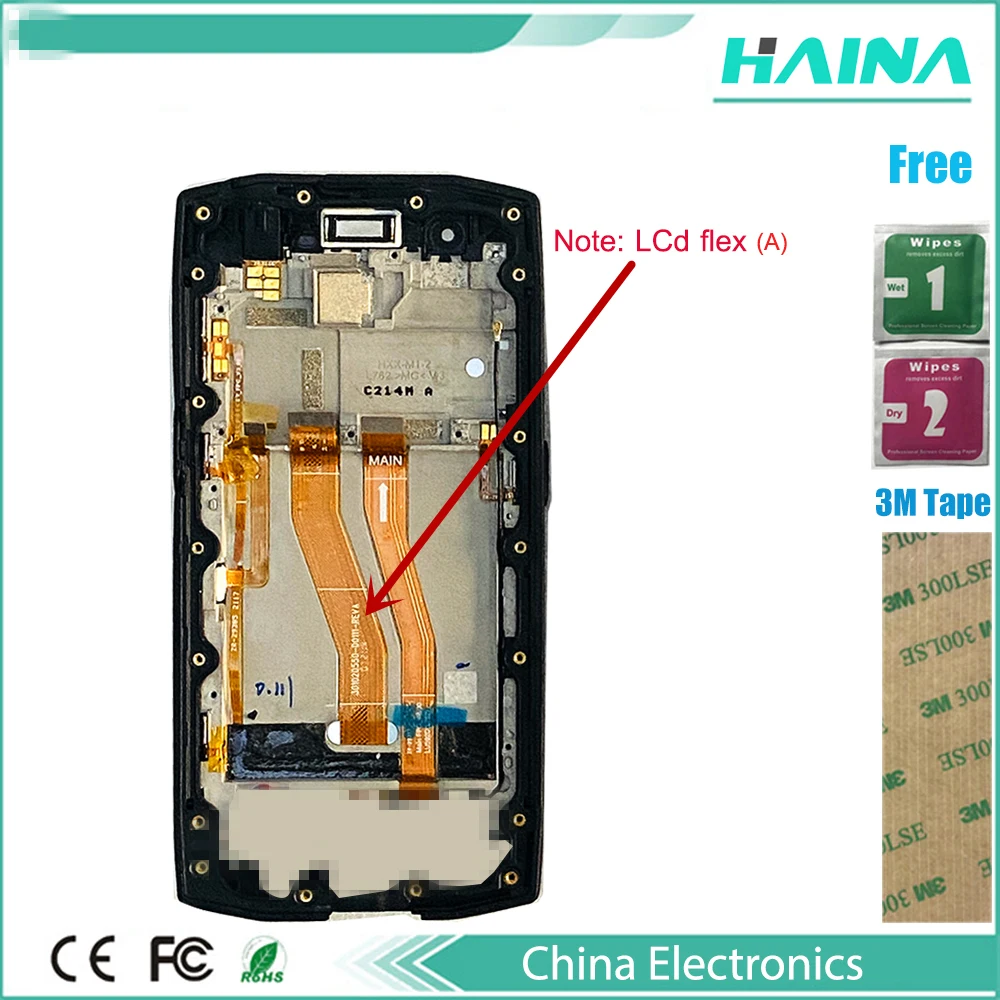 1Pc/Lot Original For CROSSCALL CORE X4  LCD Display Screen And Touch Screen Assembly Replacement Part Black Color With Tape