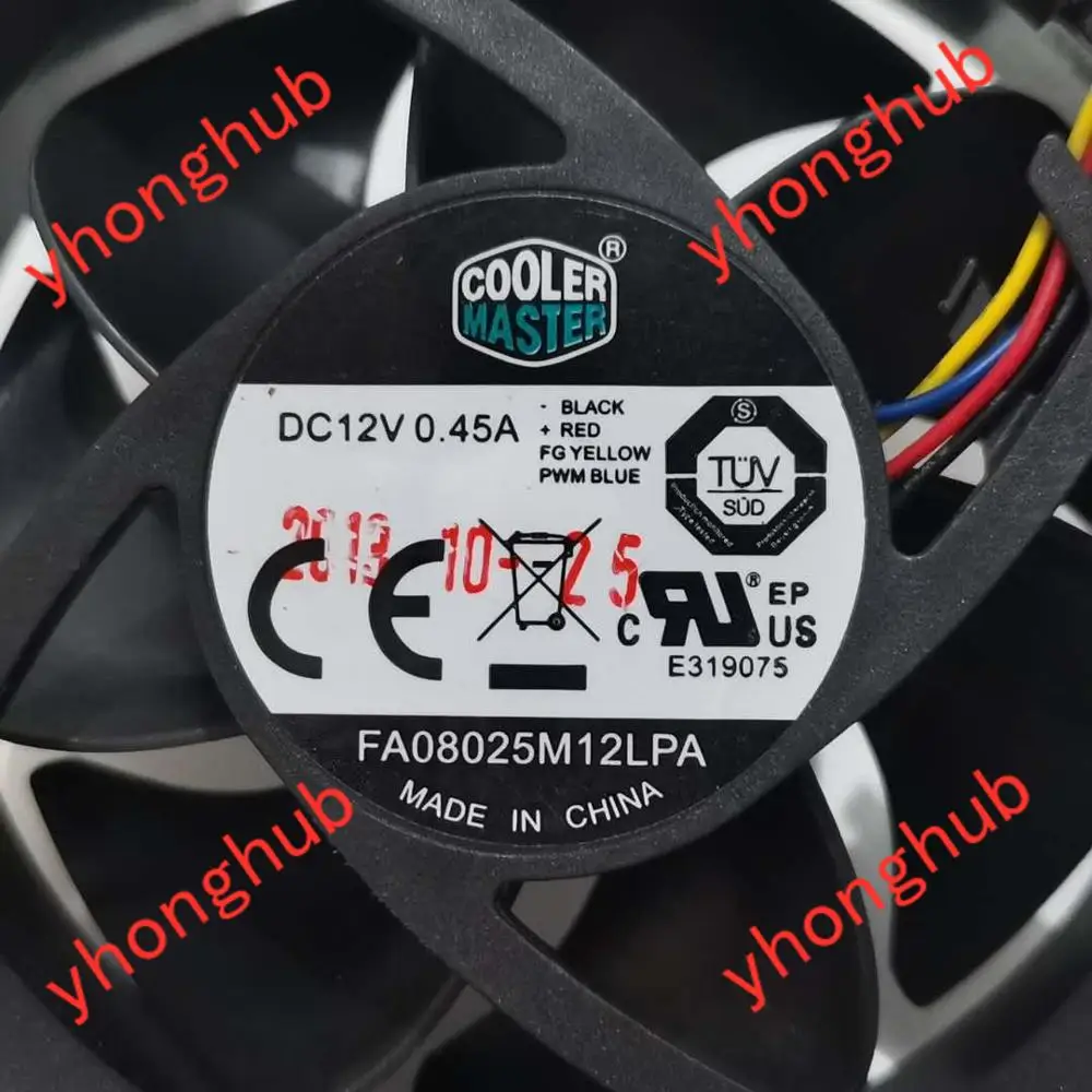 Кулер Master FA08025M12LPA DC 12 В 0.45A 80x80x25 мм 4 проводной вентилятор охлаждения