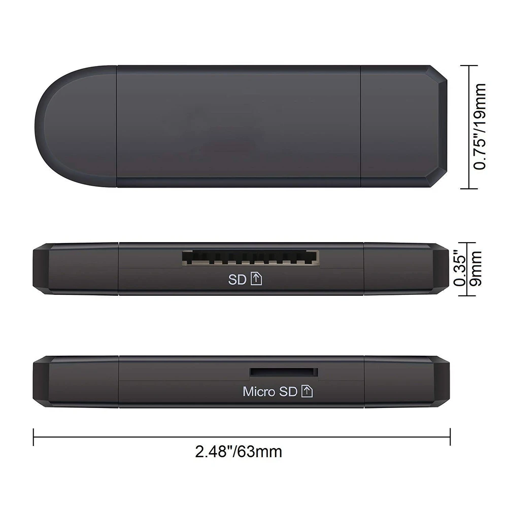 Type C& micro USB& USB 3 In 1 OTG Card Reader High-speed USB2.0 Universal OTG TF/SD for Android Computer Extension Headers