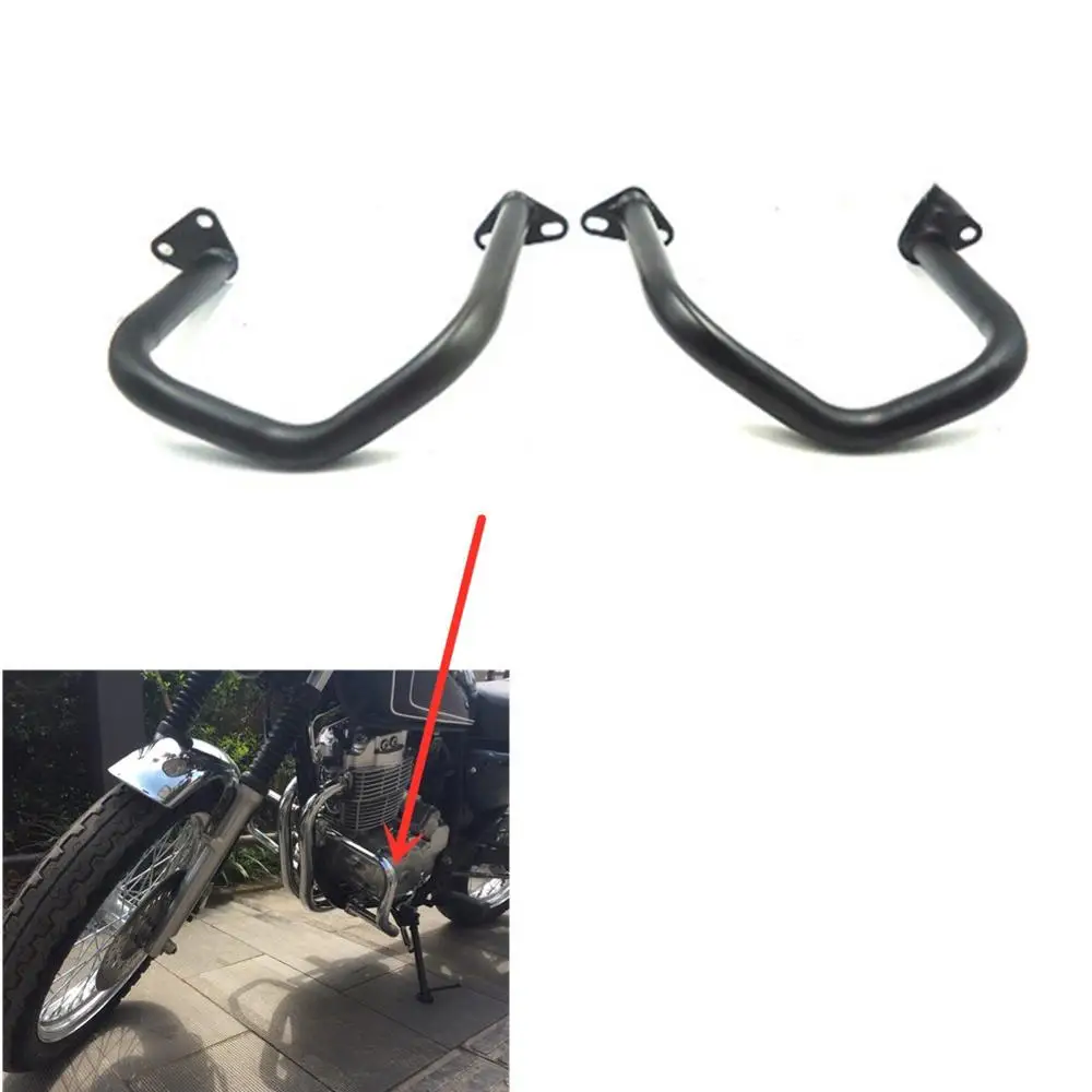 Motorcycle Chrome/Black Highway Engine Guard Crash Bar Protector Bumper ...