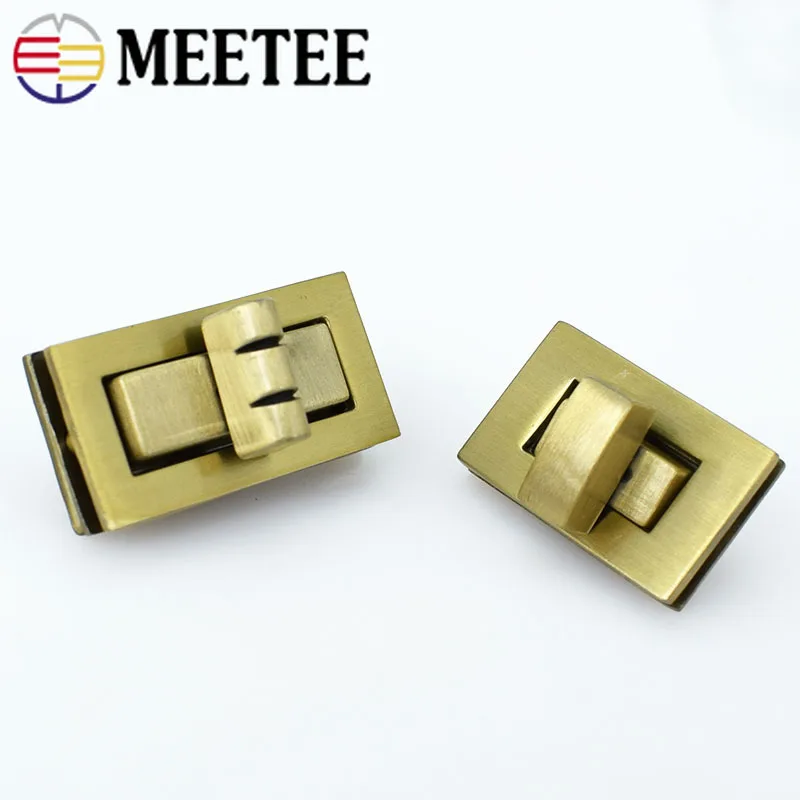 2 шт., Meetee, металлический поворотный замок, защелкивающаяся застежка для кошелька, аксессуары для сумок, ручная работа, застежка с винтом