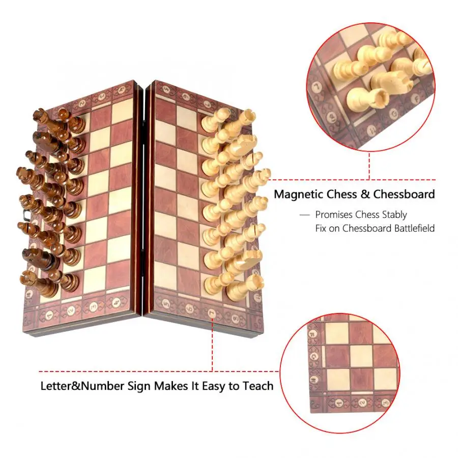 US FR 3 в 1 международный шахматный набор Магнитные деревянные международные Шахматные наборы Складная шахматная доска аксессуары для шахматных игр
