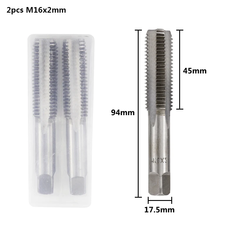 2pcs M16x2.0 CMCP 2 шт. M3 M4 M5 m6 m8 m10 m12 M14 M16 винт из быстрорежущей стали кран сверло набор Метрическая Резьба Кран прямая пробка для флейты коснитесь ручные инструменты - Цвет: 2pcs M16x2.0