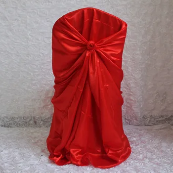 

100pcs Red Satin Chair Cover For Wedding Restaurant Banquet Home Party Dinner Chair Decoration