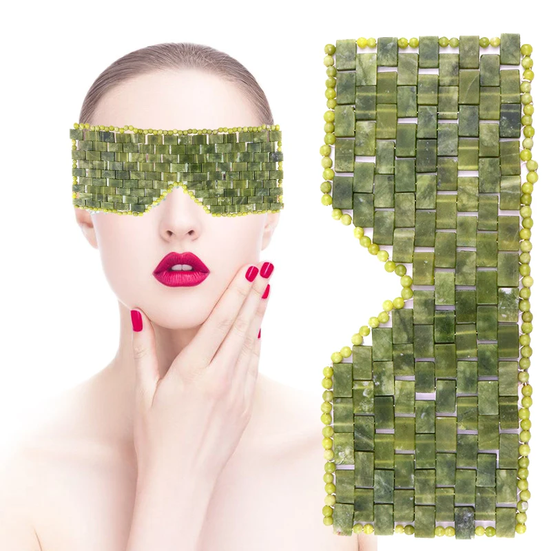 

Jade Facial Cooling Eye Sleep Mask For Eye Face Massage Anti-Aging Natural Stone Facial Jade Massager Skin Care Tools
