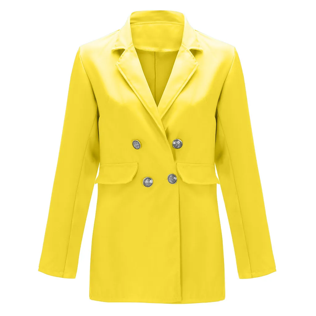 Блейзер для женщин chaqueta mujer Женская однотонная куртка с отложным воротником пальто с длинными рукавами парка верхняя одежда chaqueta mujer