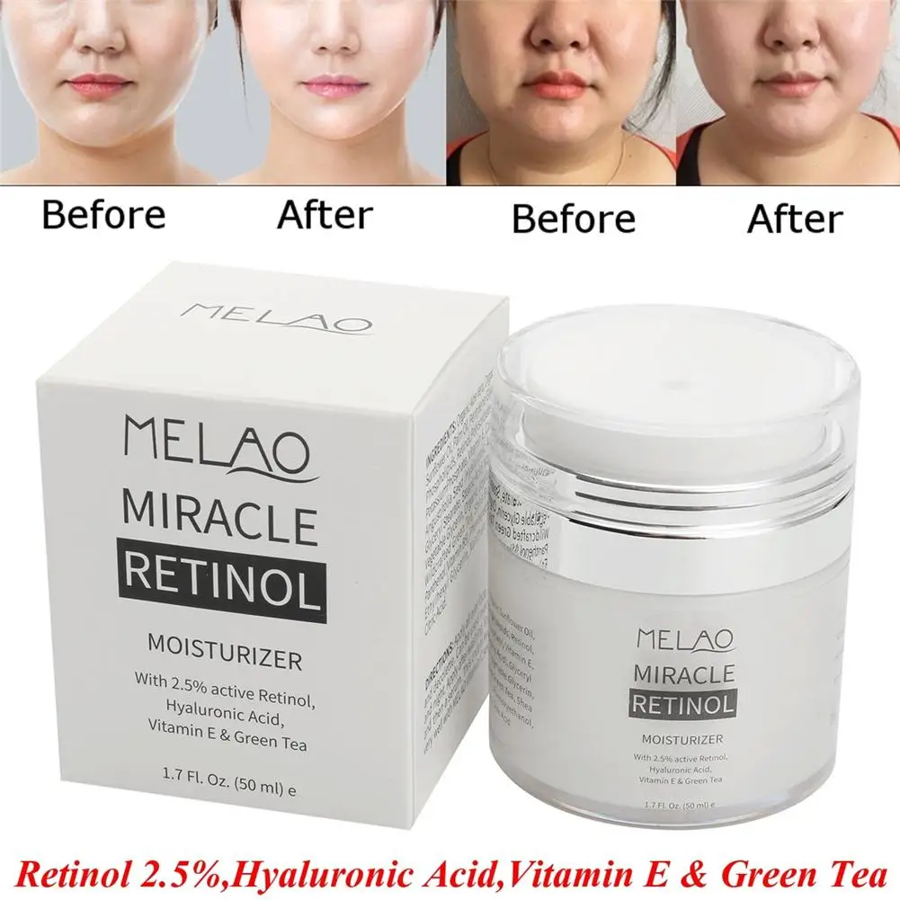 MELAO 2.5 Retinol Moisturizer Cream Hyaluronic Acid Anti Aging And Reduces Wrinkles And Fine Lines Day Night Retinol Cream