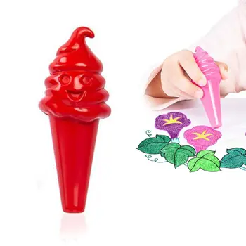 

2020 New 9 Colors Ice Cream Shape Crayons Non Toxic Washable Painting Drawing Wax forKids