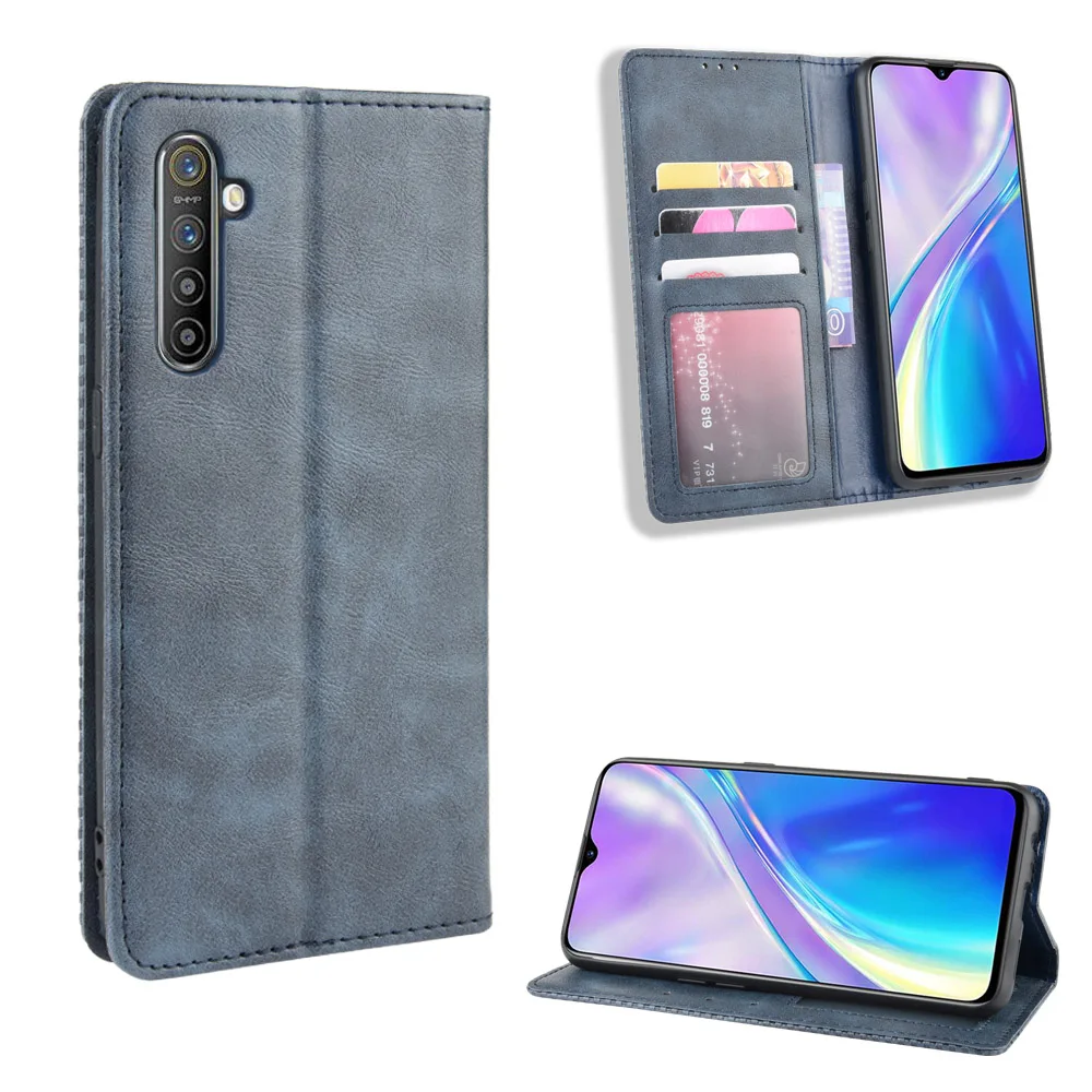 6.4'' Flip Cover For OPPO Realme XT Case Wallet Card Stand Magnetic Book Cover For OPPO Realme X2 Phone Cases RMX1991