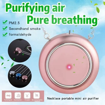 

2 Pack Mini Portable Wearable Air Purifier USB Air Cleaner Personal Negative Ion Generator Air Freshener