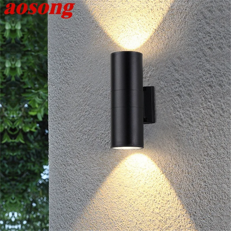 

AOSONG Outdoor LED Wall Lamp Round Super Bright Waterproof Patio Sconces Creative Decorative For Porch Garden Villa