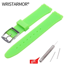 Waterproof Silicone Watch Strap with Tool Kit - Durable Rubber Wristband Accessory - 19mm (Light green)