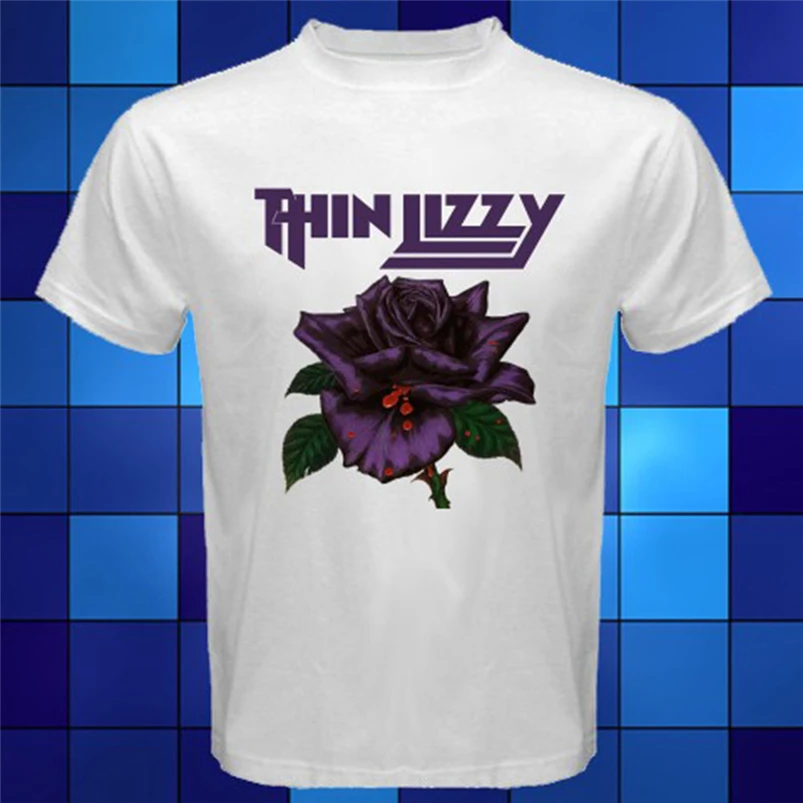 Тонкая белая футболка Lizzy black rose Rock Band Legend размеры от S до 3Xl с короткими рукавами| |