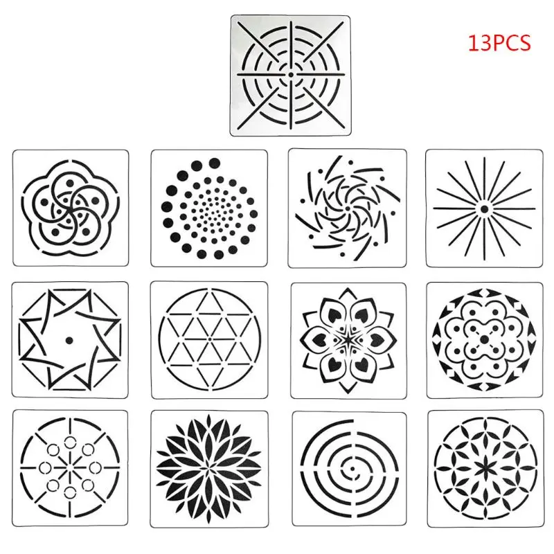 

13pcs/set Mandala Painting Templates Stencils for DIY Rock Scrapbook Embossing