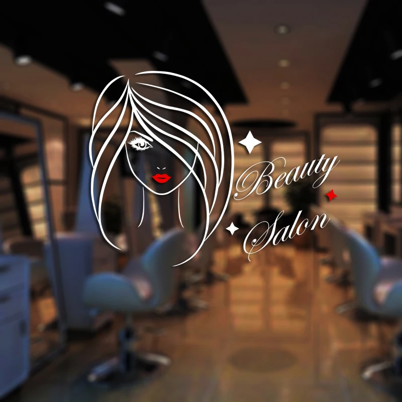 Hair Salon Sticker Beauty Scissors Decal Haircut Name Posters Vinyl Wall Art Decals Decor Decoration Mural Salon Sticker M0013
