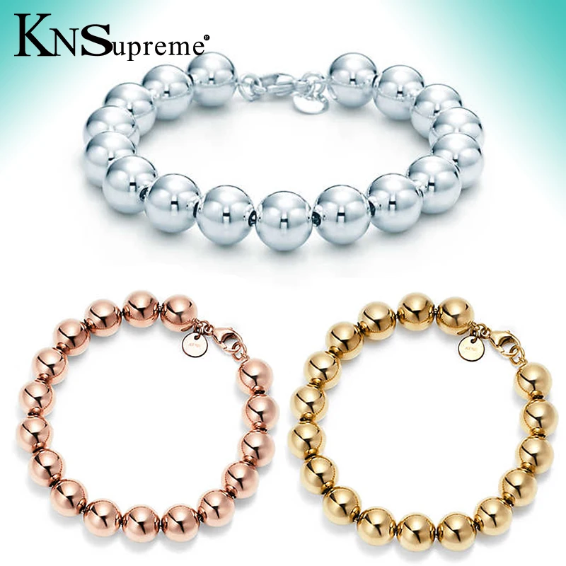 

Bulgaria Fashion Jewelry Crystals from 925 Silver 10MM Bead Bracelet Beaded Hearts Love Women's Mother's Day Gifts