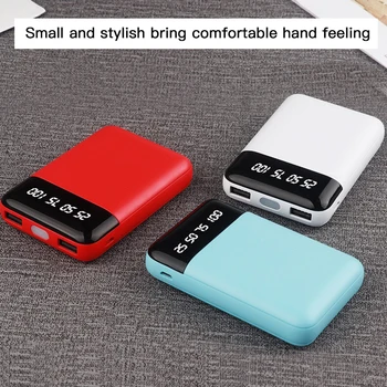 

2 Colors Mini portable large capacity fast charge digital display charging treasure 10000 mAh mobile power charger
