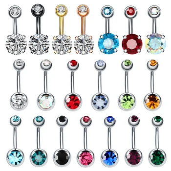 

1PC Surgical Steel Navel Earring Belly Piercing Sexy Piercing Ombligo Gem Ear Piercings Navel Earring Gold Body Jewelry Pircings