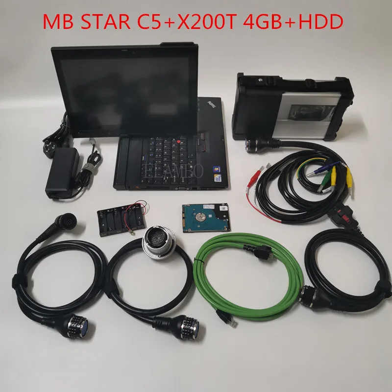 Surper mb star c5 SD Подключение диагностический инструмент с X200T 4 Гб ноутбук установка V2019.12 полное программное обеспечение с Wi-Fi готов к работе - Цвет: c5 x200t with hdd