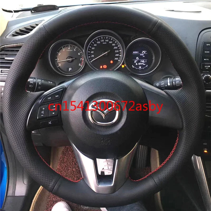 

For Mazda 3/6 CX-5 CX30 DIY custom leather special car steering wheel cover