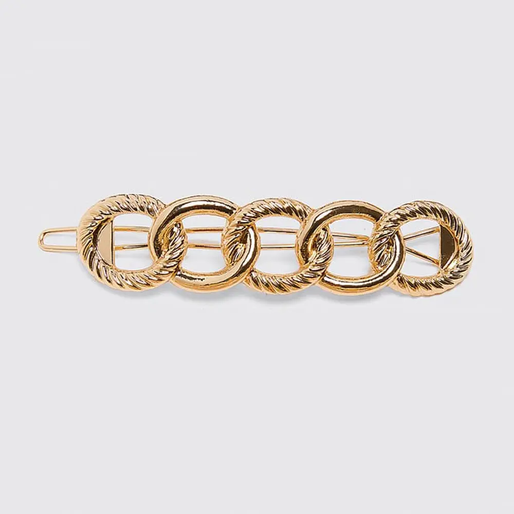 Girlgo ZA Trendy Bridal Crown HairPins Mujer Diadema Pearl HairClip for Women Vintage Gold Metal Vacation Statement Jewelry - Metal color: 5