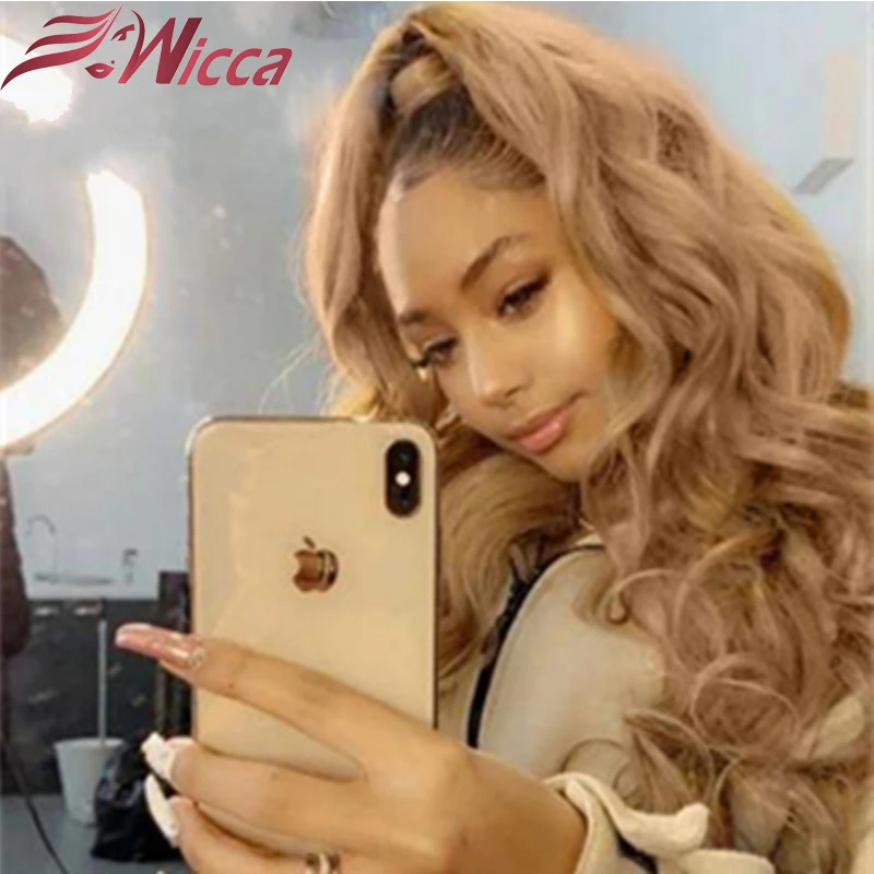 Wicca Blonde Ombre Human Hair 13X6 Lace Front Wigs For Women Remy hair Wavy lace front wig Human Hair Lace Wig with Baby hair