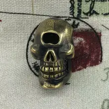 1 шт. EDC Открытый карманный инструмент латунные одноглазые бусины-черепа Парашютная веревка нож бусины подвесной фонарик брелок бусины