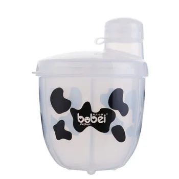 

Baby Food Storage BPA Milk Powder Formula Dispenser Food Container Printed Three Lattice Feeding Boxes For Baby Travel Drop