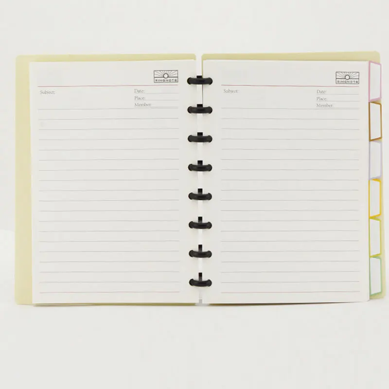 50pcs Black Mushroom Hole Button Binding Discs Plastic Loose-leaf Coil 360 Degree Foldable Arc T-shaped hole Office Supplies