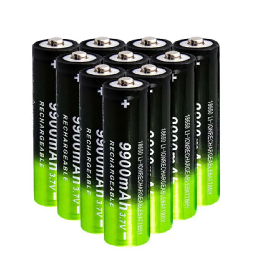 GTF 10pcs 18650 9900mah Battery 3.7V Rechargeable Battery for Pen Laser Light Lantern recargable de Li-Ion para 18650 bateria