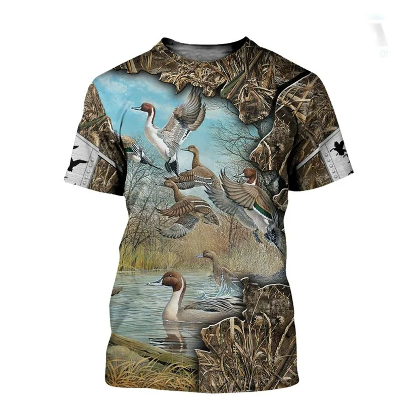 

Duck Hunting Werewolf 3D Printing Summer Man's T-shirt Harajuku Short Sleeve Casual Oversized t-shirt