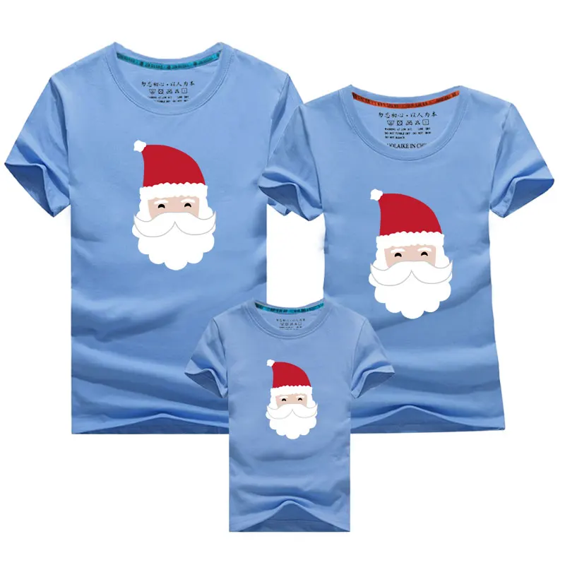 Sky Blue Одежда для семьи с Санта Клаусом; футболка для папы, мамы и мальчика; коллекция года; одинаковая Рождественская одежда для всей семьи; футболки для мамы и дочки; для папы и сына - Цвет: Sky Blue