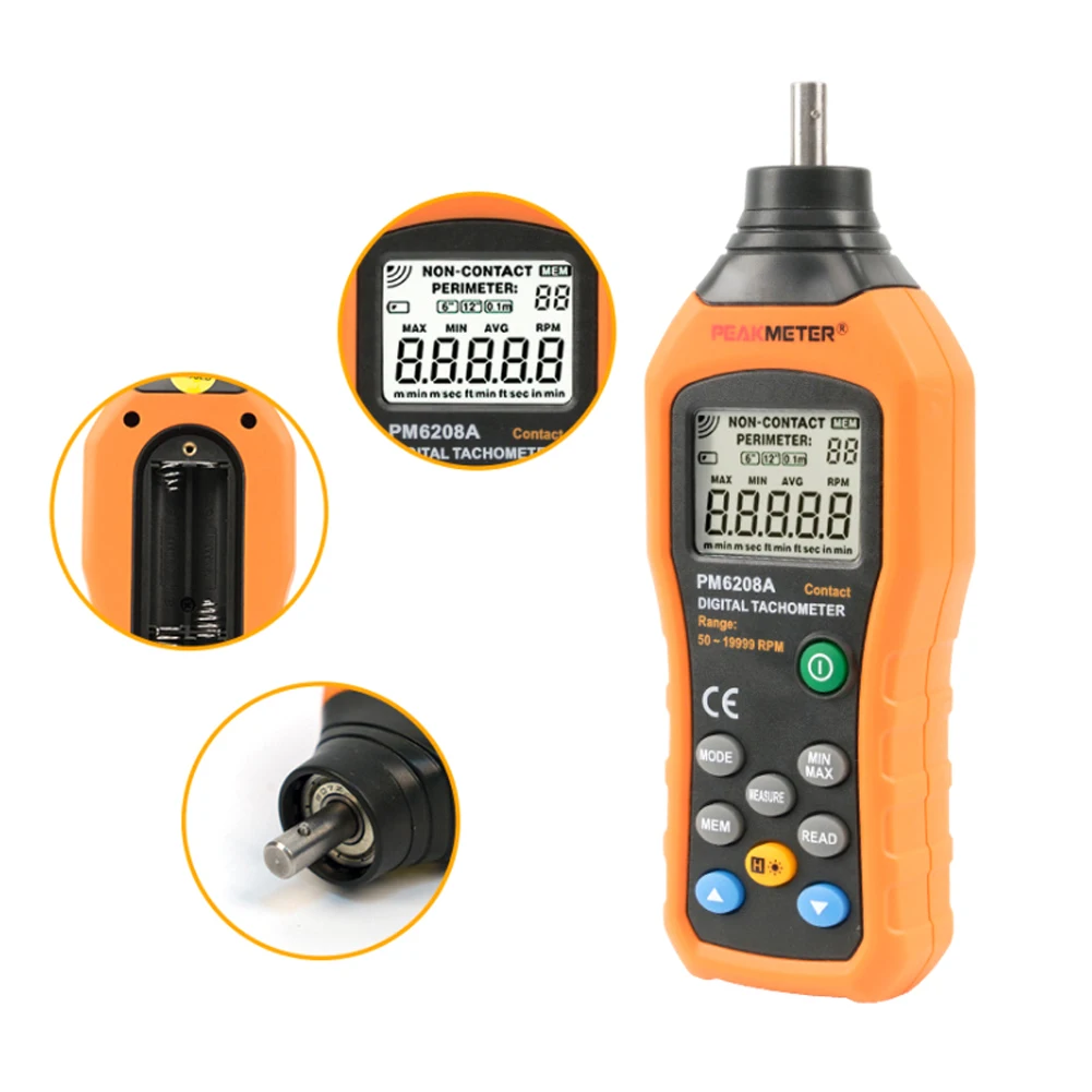 US $29.25 50rpm 19999rpm Mini Lcd Backlight Data Storage Portable Contact Handheld Meter