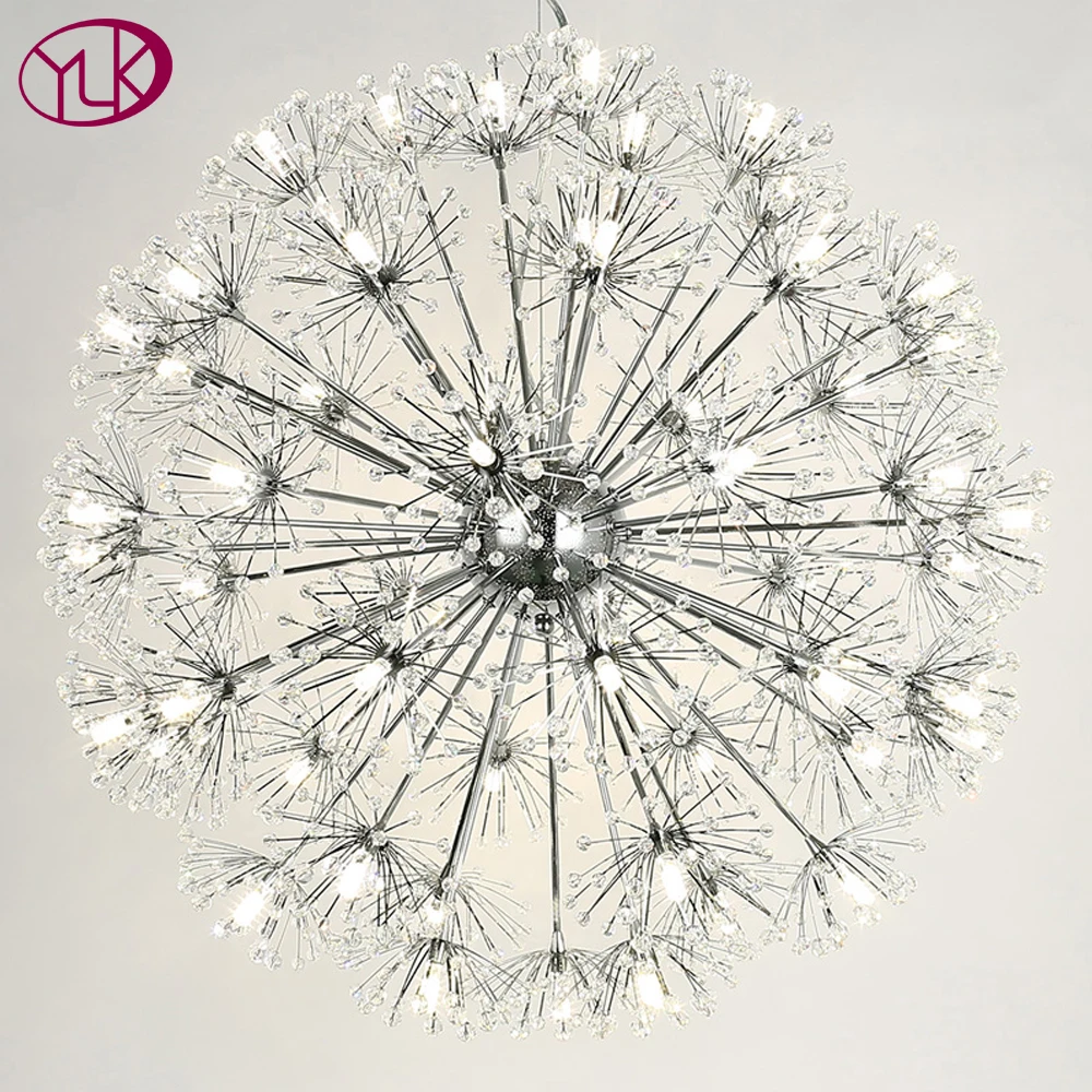 Youlaike Modern Crystal Chandelier Dandelion Design Home Light Fixtures Hanging Chandeliers Lighting | Лампы и освещение