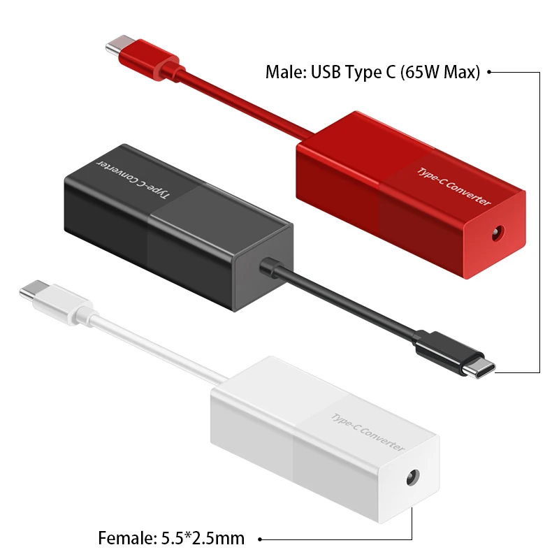 Adaptador de Energia dc 65w Usb tipo c Conversor Fêmea Embutida para Usb c Notebook Celular Adaptador para Macbook Asus hp Lenovo Notebook