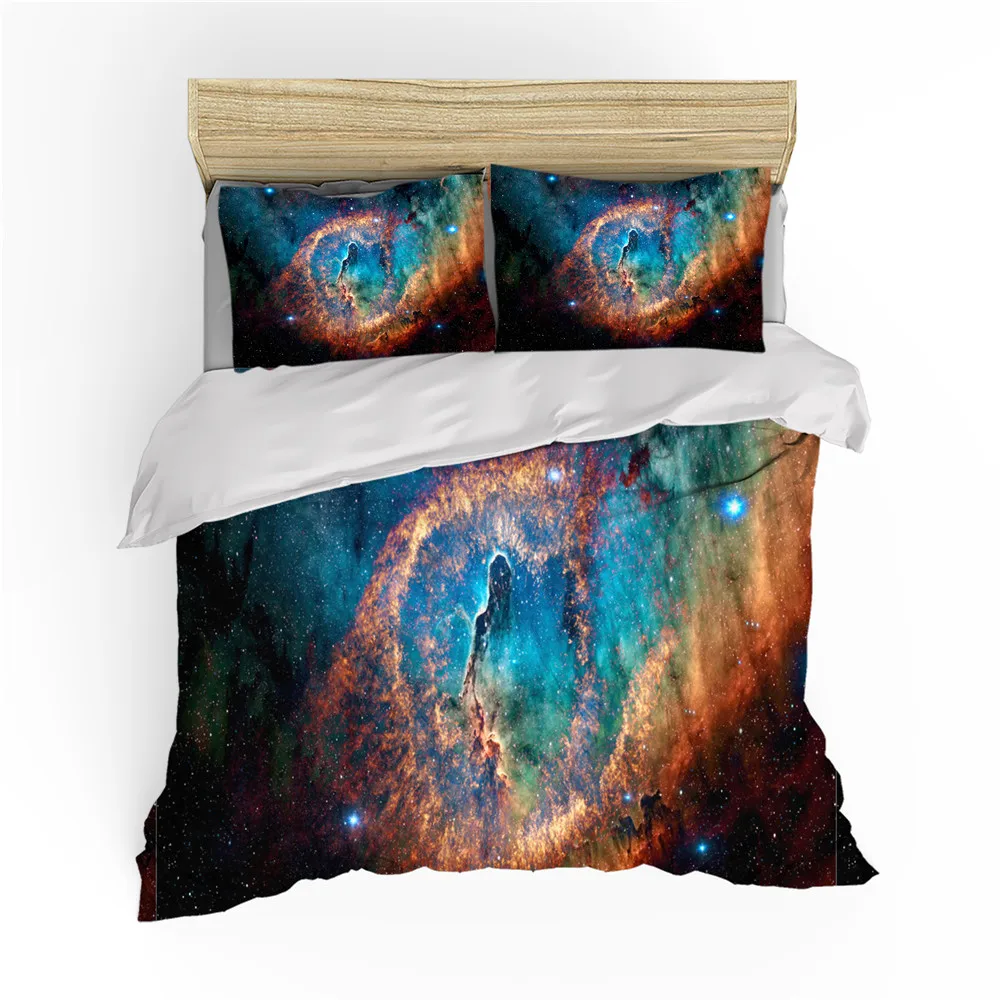 

Single bed 140x210cm duvet cover bedding nebula pattern pillowcase three-piece set customizable pattern